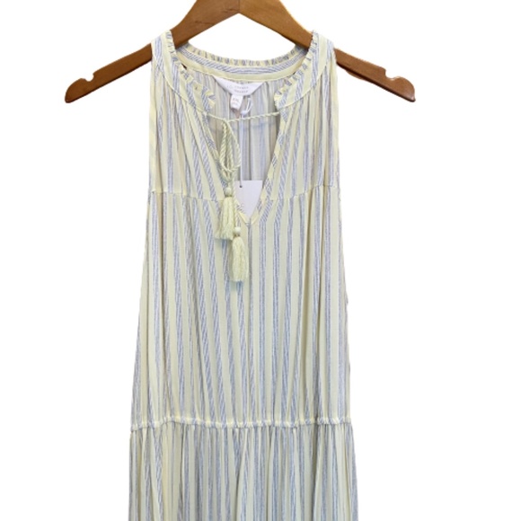 LC LAUREN CONRAD Plus Dress Maxi Halter Yellow & Blue Stripe Size XXL - Picture 7 of 12